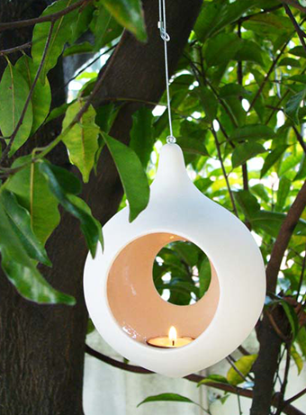 NIB Pierced Ceramic Corsic Lantern/ Pillar Holder by Illuminations 