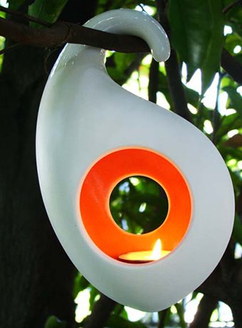 NIB Pierced Ceramic Corsic Lantern/ Pillar Holder by Illuminations 